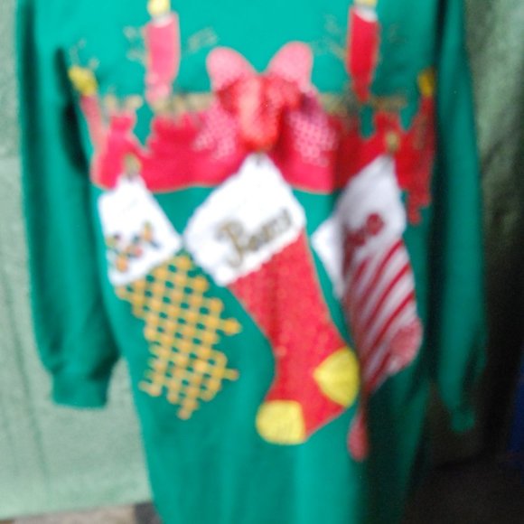 JOY-Peace-Love, Holiday Sweat-Shirt Dress / Lounger, S/M - Picture 2 of 3